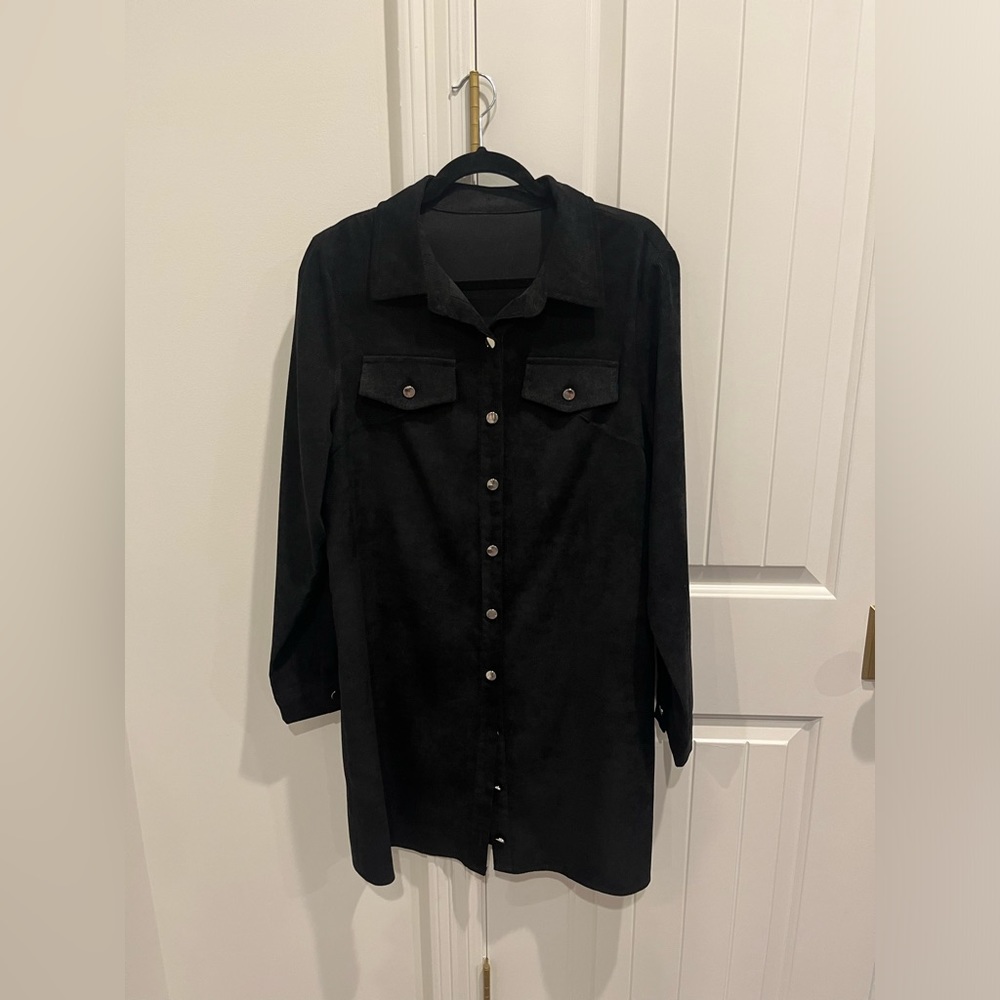 SHEIN Black Button Up Dress